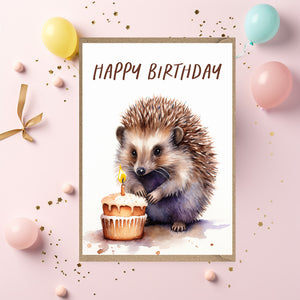 Hedgehog Happy Birthday Card