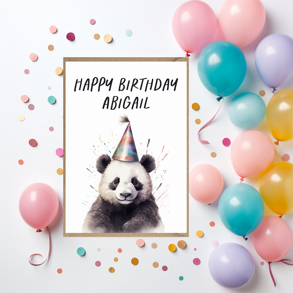 Personalised Panda Birthday Card