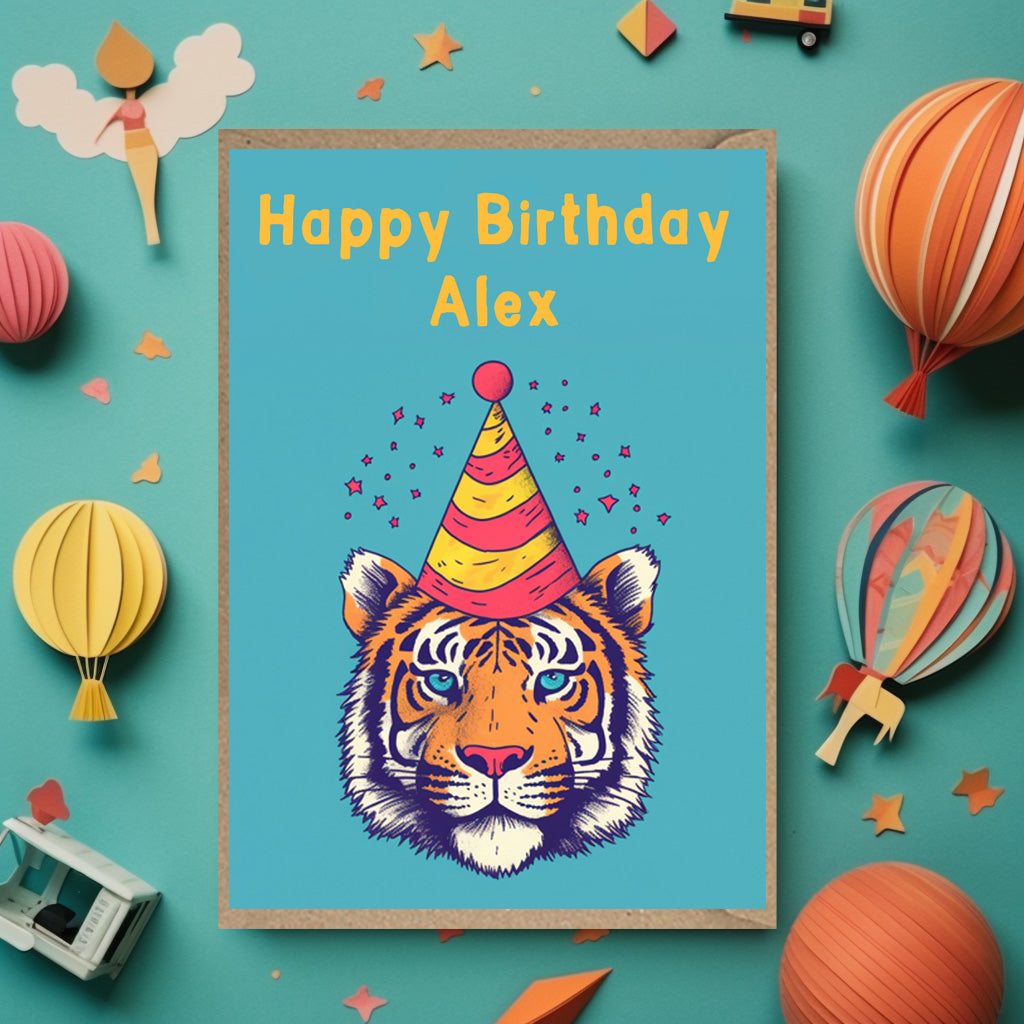 Personalised Tiger Birthday Card