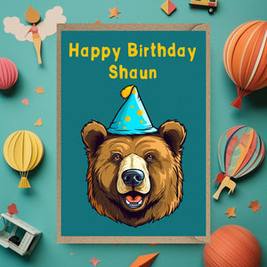 Personalised Bear Birthday Card