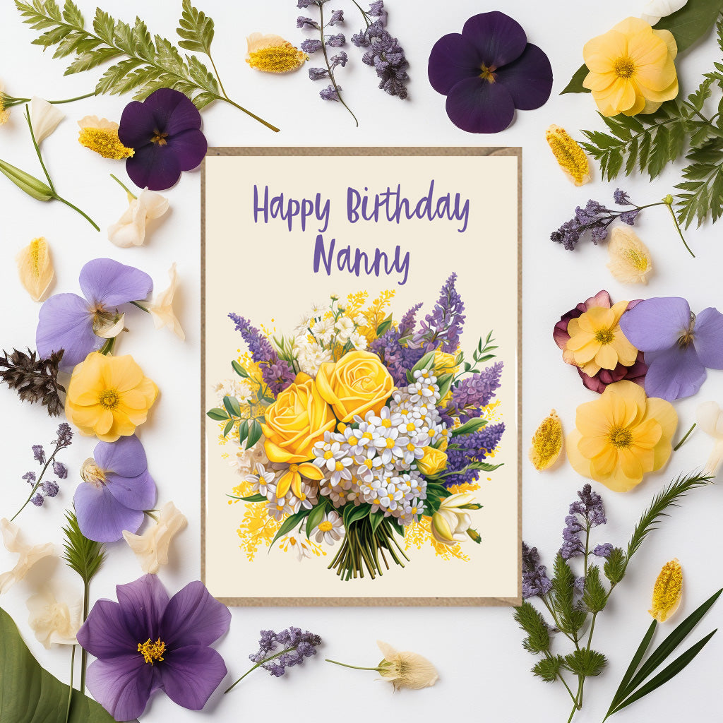 Personalised Floral Birthday Card