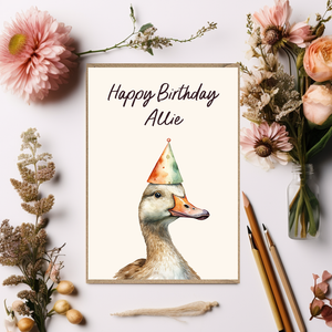 Personalised Goose Birthday Card