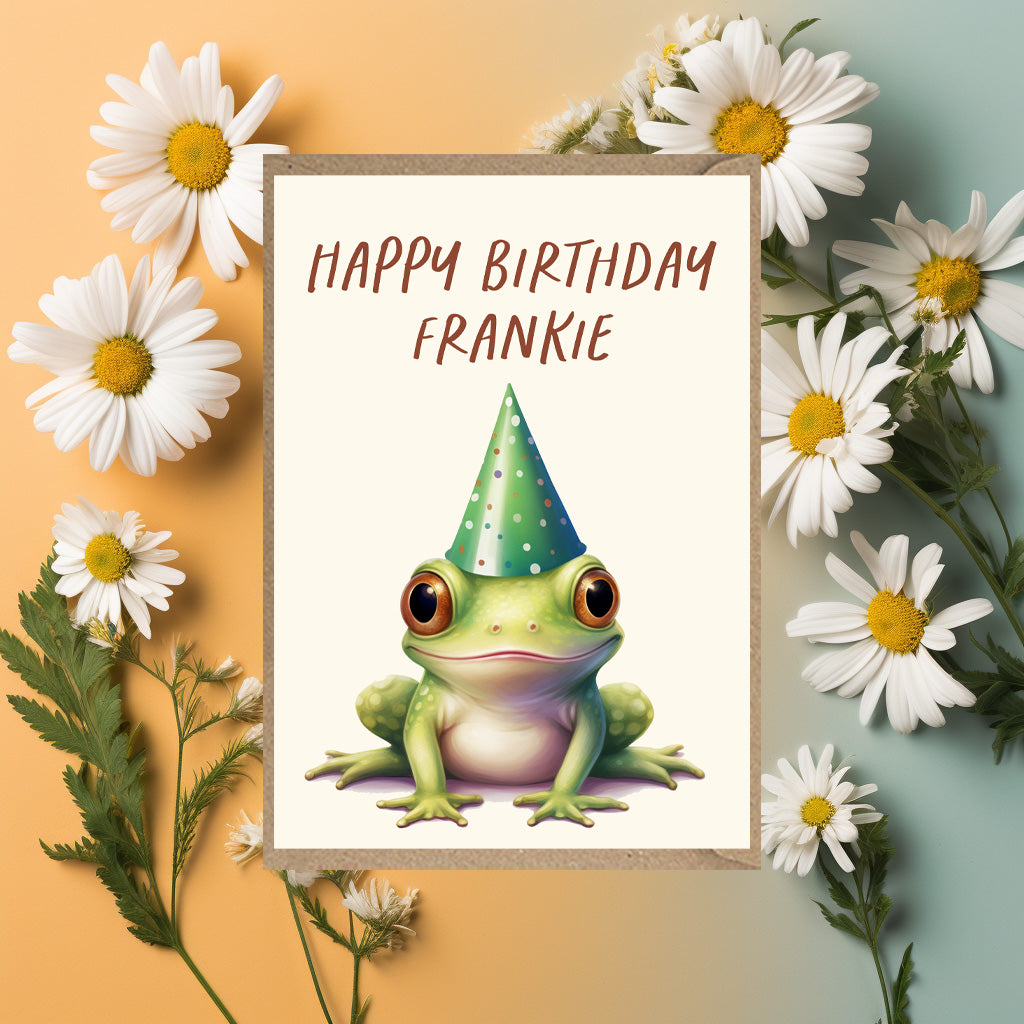 Personalised Frog Birthday Card
