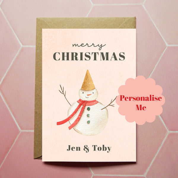 Personalised Snowman Christmas Card