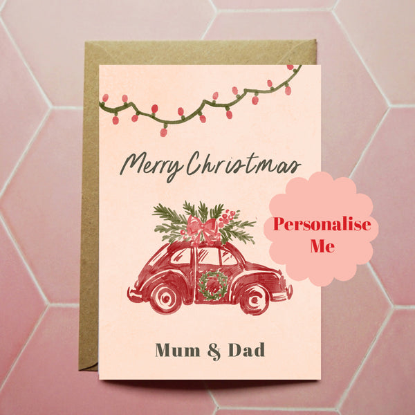 Personalised Car Christmas Card