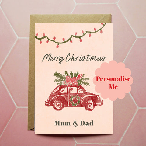 Personalised Car Christmas Card