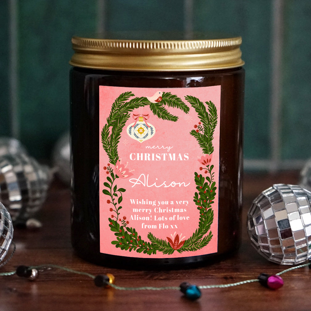 Personalised Christmas Candle