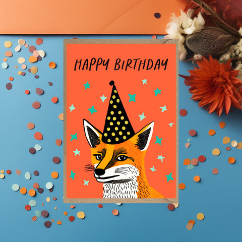 Fox Happy Birthday Card