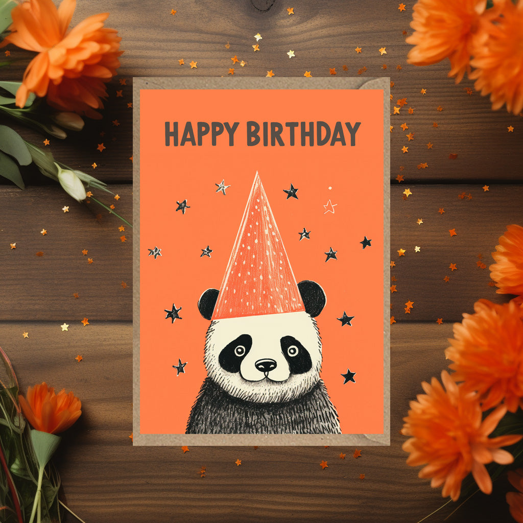 Panda Happy Birthday Card