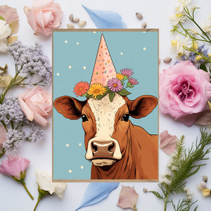 Brown Cow Greeting Card