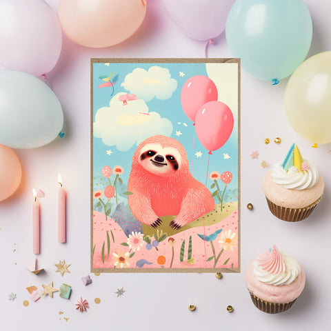 Sloth Greeting Card