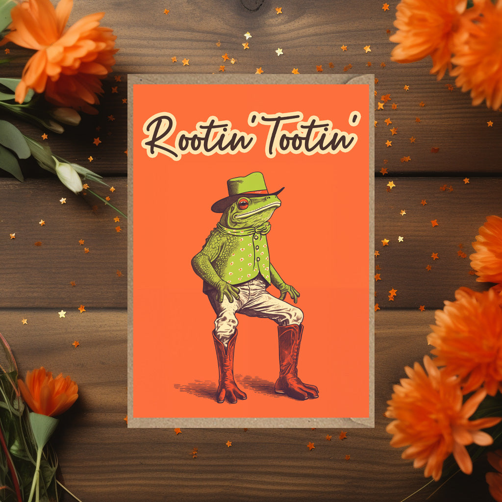 Rootin Tootin Frog Card