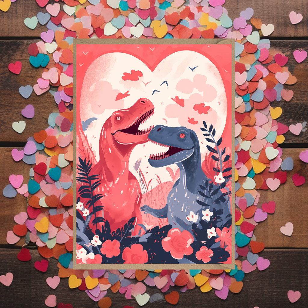 Dinosaur Valentines Card