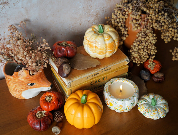 Orange Pumpkin Pot Candle