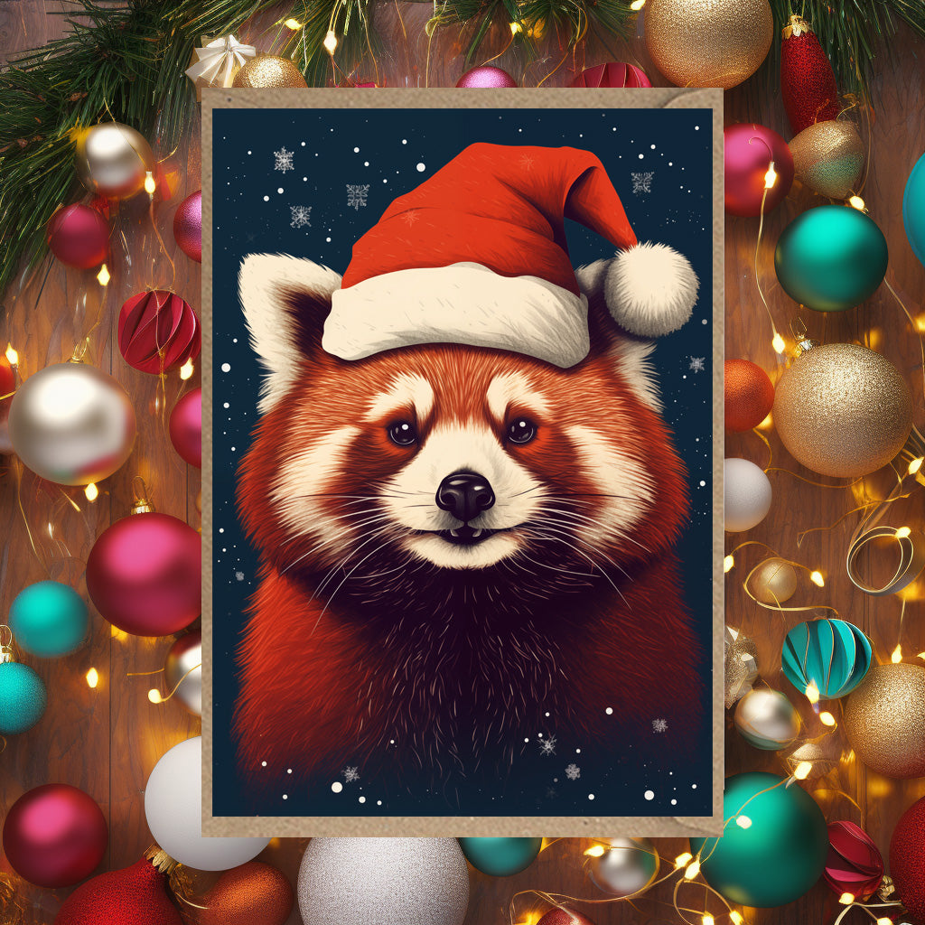 Red Panda Christmas Card