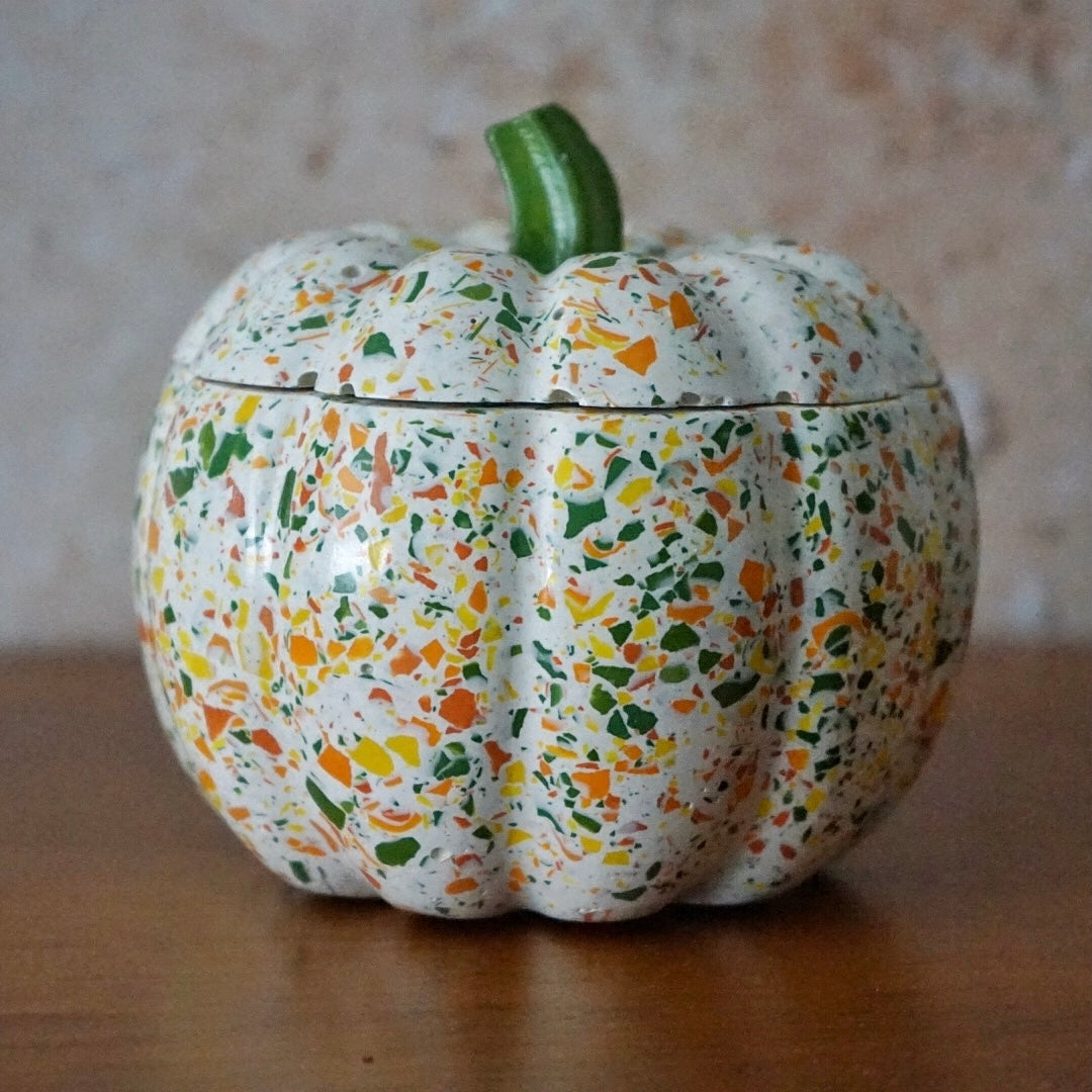 Autumn Terrazzo Pumpkin Pot Candle