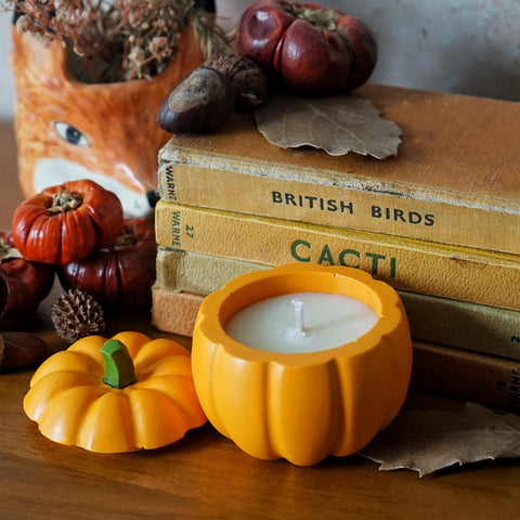 Orange Pumpkin Pot Candle