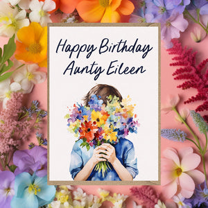Personalised Floral Birthday Card
