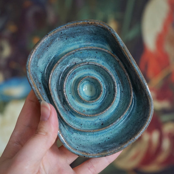 D Moon Ceramics Soap Dish - Aqua